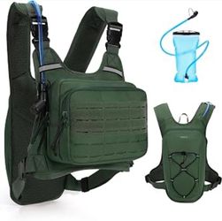 Ecohub Green Tactical Running Vest with 2L Water Bladder,Hydration Backpack Men Women
Water-Resistant