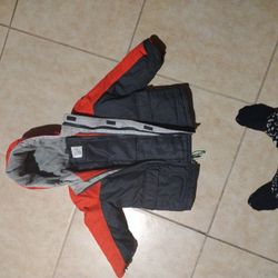 Warm Winter Hooded Jacket, Size 5T