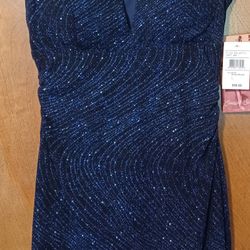 Emerald Sundae black/royal blue junior's large glitter dress new