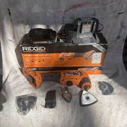  New RIDGID - 18V  Oscillating Multi-Tool Kit—Battery /Charger w  Blades/All Accessories