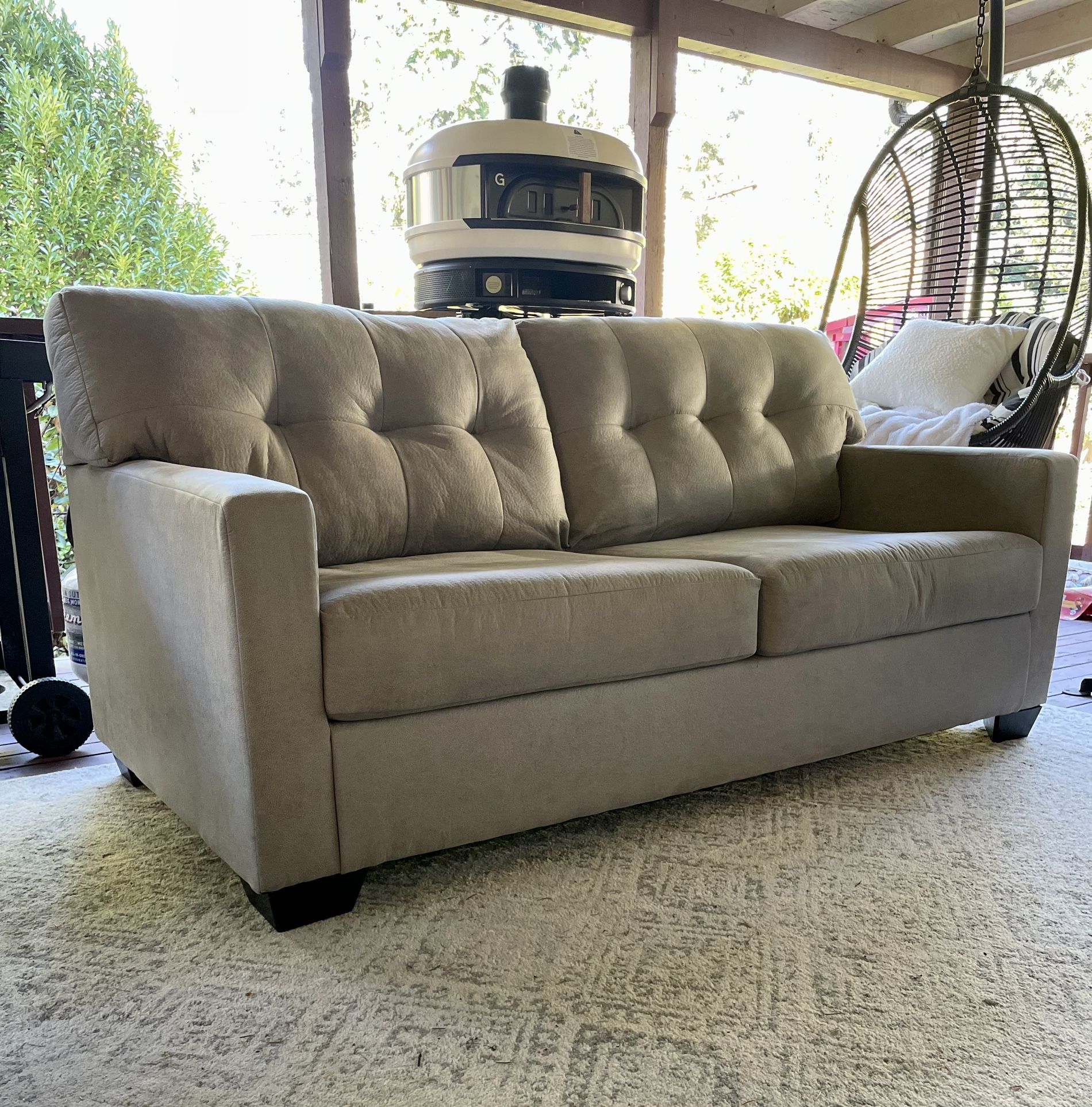 Grey Leather Sofa Couch / Like New / Delivery Available