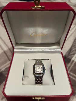 Silver Cartier watch with box and certification