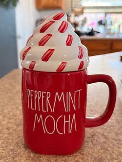 Rae Dunn mug and topper