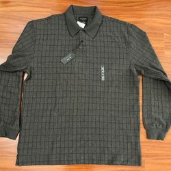 New With Tag Men VanHeusen Grey Black Stripes Sweater sweatshirt size Medium
