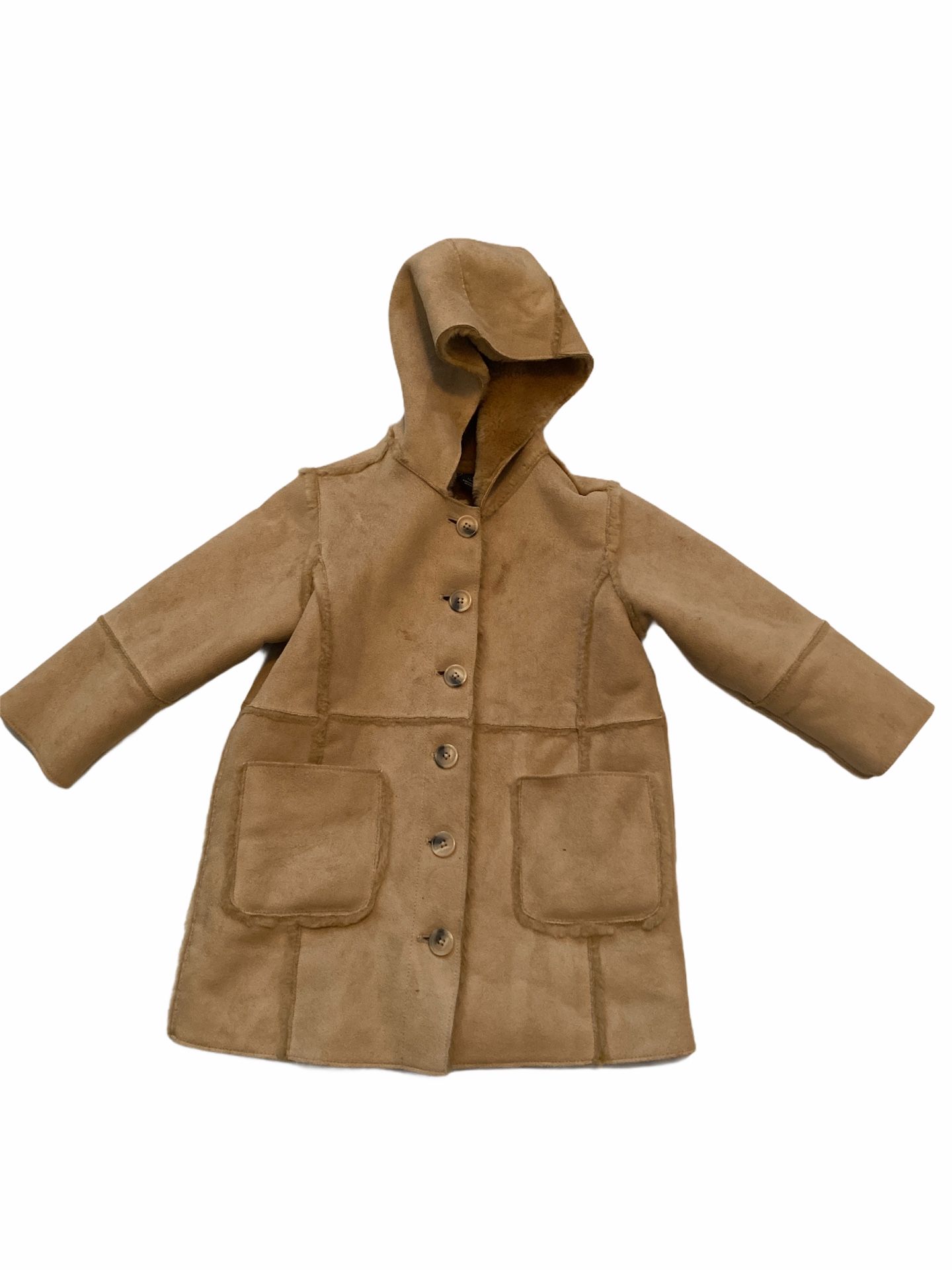 Baby Gap Toddler Girls Winter Coat Size 3T Tan Faux Suede Winter Coat