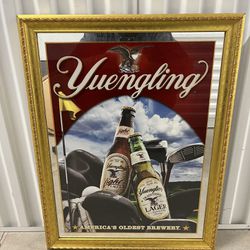 Collectible Yuengling Castle Bay North Carolina Golf Mirror Glass Beer