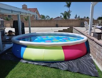Evajoy Swimming Pool  15ft X 35 Inches Deep Top Ring Inflatable Pool
