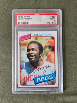 JOE MORGAN 1980 Topps #650 PSA Graded Card MINT 9 MLB Cincinnati Reds