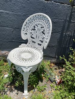 Mid century white Iron Chairs 