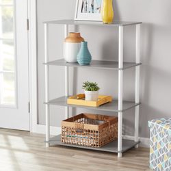 NEW Grey Shelves Storage organizer for books kids bedroom organizer office college