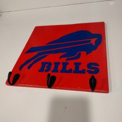 Handmade Buffalo Bills Coat/Key Rack 