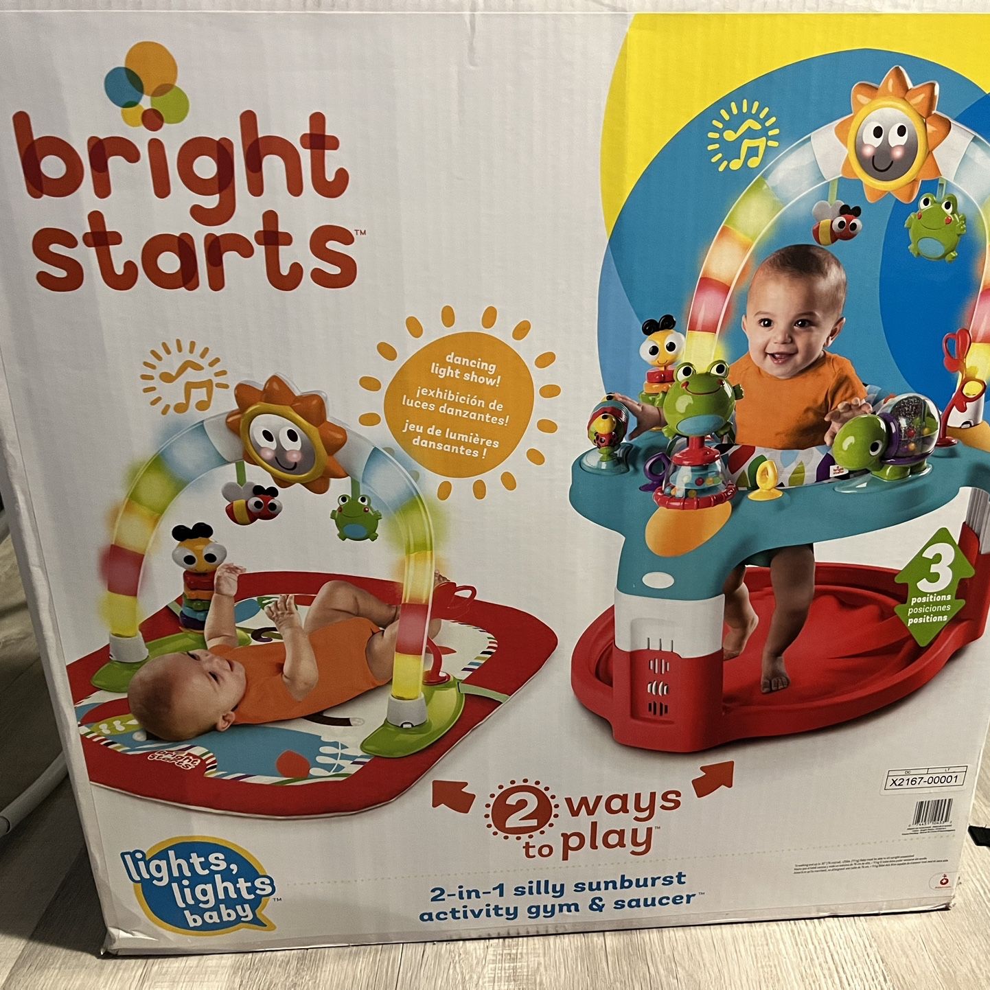 Bright Starts 2-in-1 Silly Sunburst Activity Gym & Saucer 