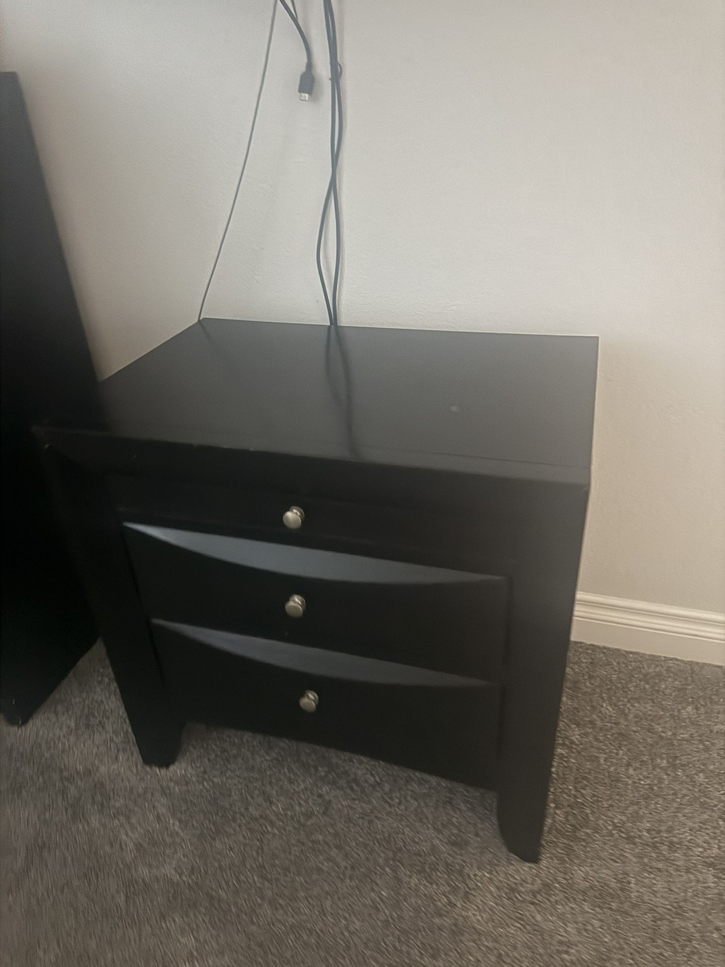 two night stands and dresser with Mirror.