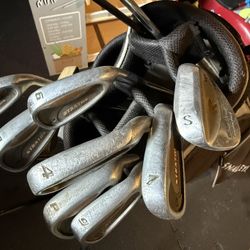 Strata Affinity 440 Snake Eyes Golf Club Set Irons Woods Putter Bag Silver