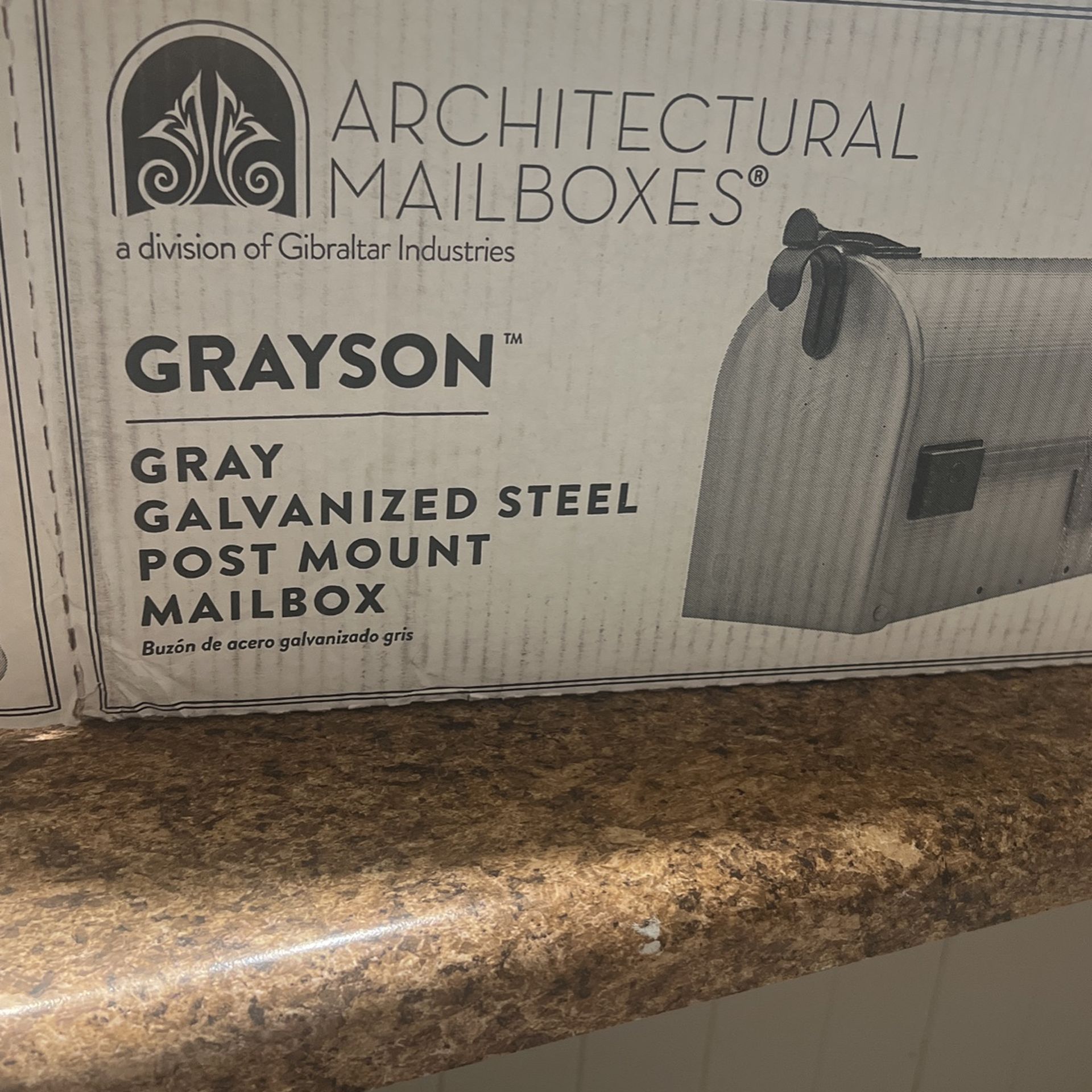 New Grey Galvanized Mailbox