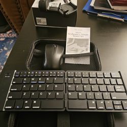 BRAND NEW WIRELESS KEYBOARD AND MIOUSE. COMES WITH A CASE AND TRAVEL READY AND VERY COMPACT