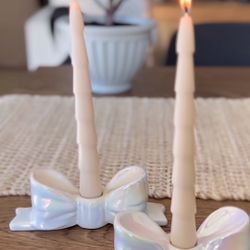 6x 2packs Bow  taper candle holders 
