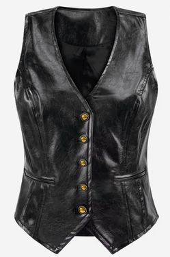 Women'S Western Style Faux Leather Vest
