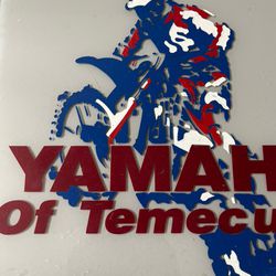 Vintage Motocross Motorcycle Dealership  Sign Yamaha YZ