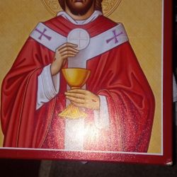 Monastery Icons Jesus Christ The High Priest Mounted Plaque Icon Reproduction 7.8" x 10"

