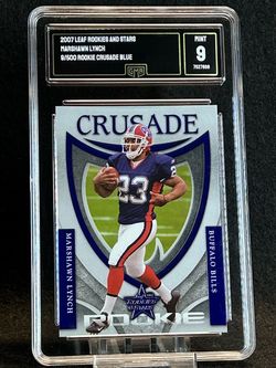 2007 Leaf Rookies & Stars 💥 Marshawn Lynch 💥 Rookie Crusade Blue 9/500 GMA 9 Mint 💎 - Seattle Seahawks