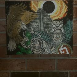 Aztec Oil Painting 11 X 20“