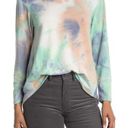 WHITE WILLOW "Tie-dye" Long Sleeve Hilo Pullover Size S