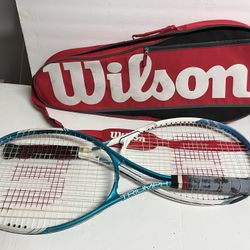 Lot Of 2 Wilson Tennis Rackets W/bag