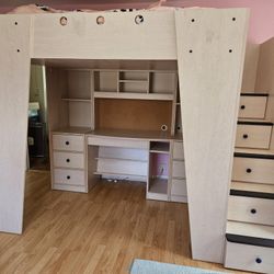 Pottery Barn Teen Full Size Loft Bed With Desk 