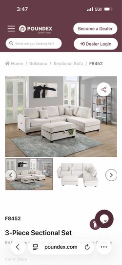 Sectional with ottoman set 106”x75”
