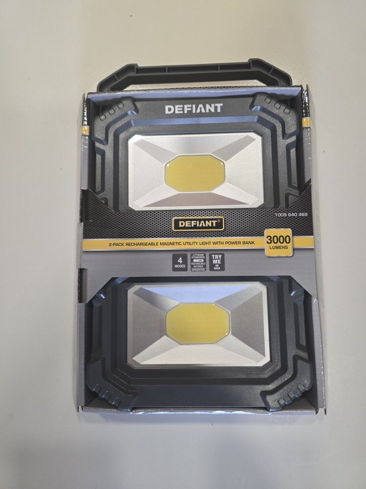 Defiant 3000 Lumens Rechargeable Light 2-pack 
