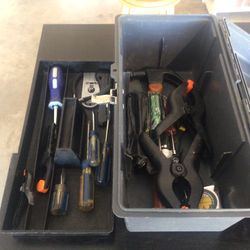 Vintage Stack-On Tool Box And Tools