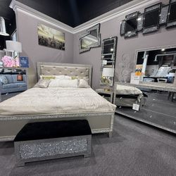 4 Pc Cal. King Bedroom Set Free Mattress 