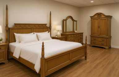 6- Piece Solid Wood King Bedroom Set