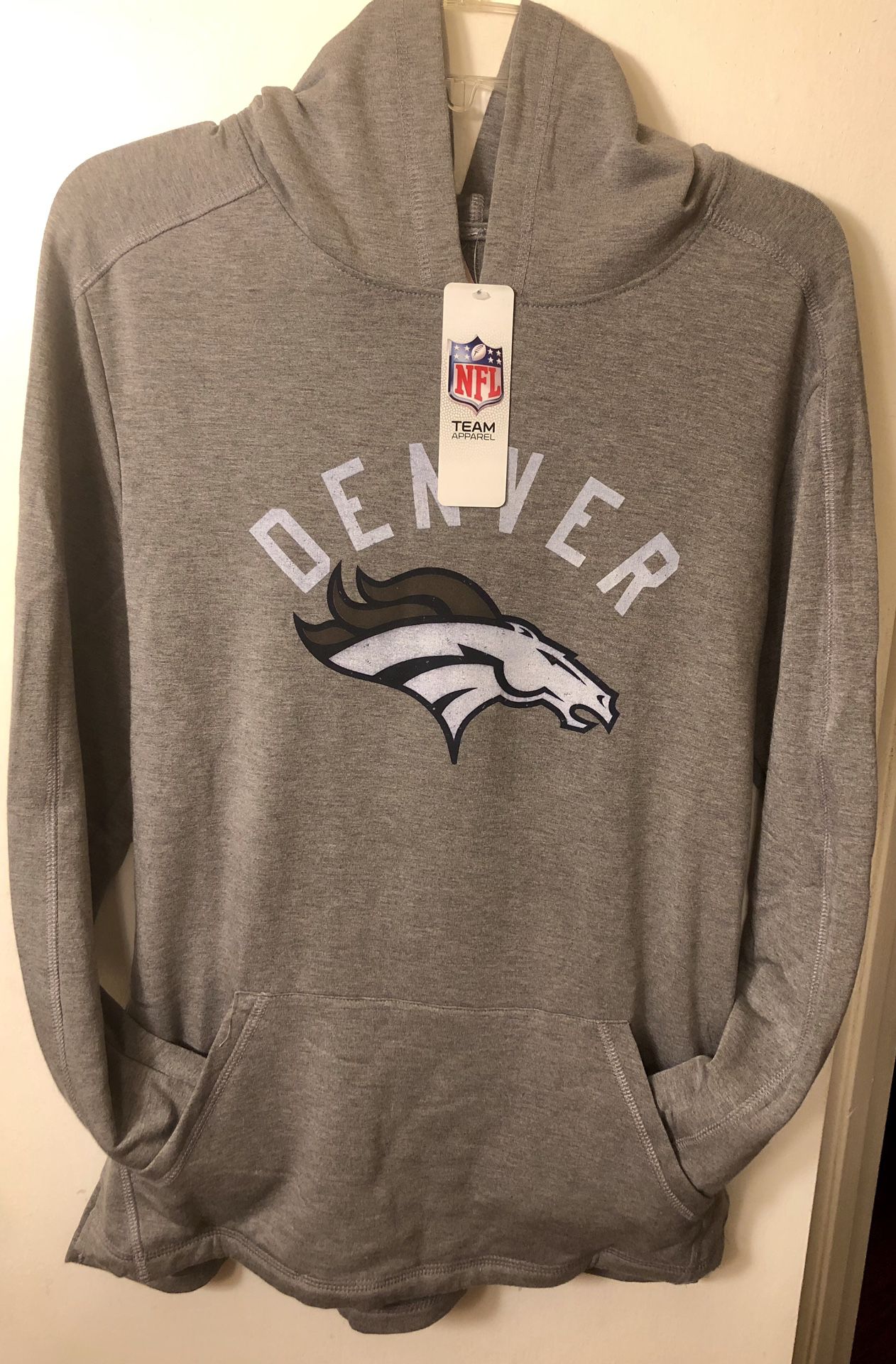 NFL, $20, Men's Denver Broncos, Tonal Gray, Lightweight Hoodie, Size M, New With Tags, Great Gift!! 🎁🎄