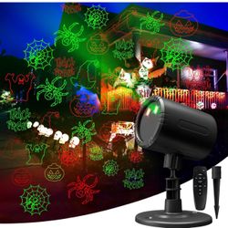New Halloween Light Projector Outdoor, 6 Rotating Dynamic Horror Hallomas Pattens LED Projection, Waterproof Outdoor Halloween Holiday Decorations wit