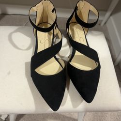 Black Pointed Toe Flats 