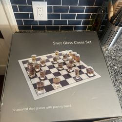 Shot Glass Chess Set Drinking Game For Party Fun 18x18 