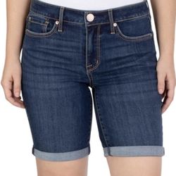 Seven 7 9” Inseam Sunset Bermuda Roll Cuff Dark Denim size 8  women’s  