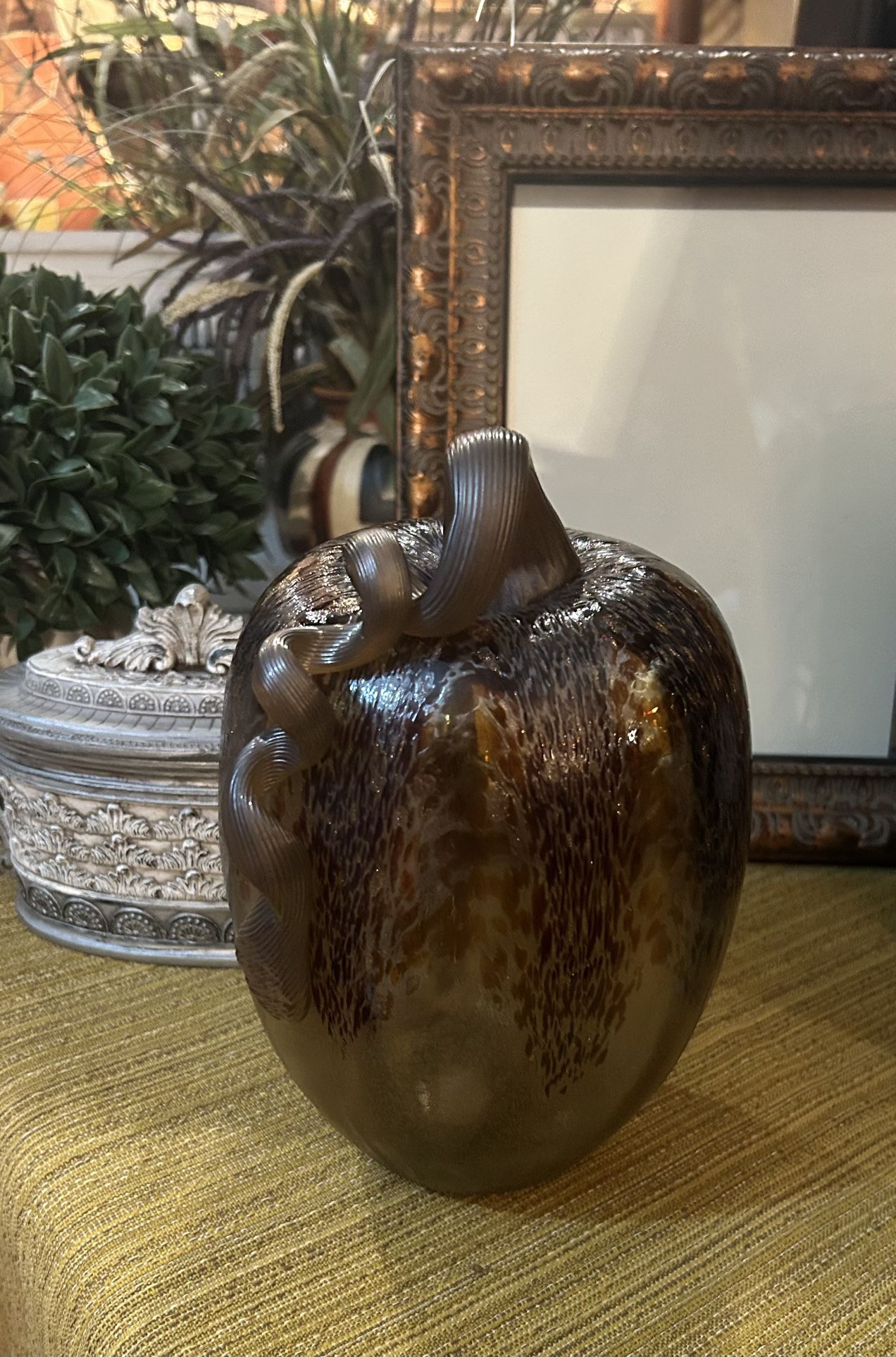 Unique Mercury Amber Glass Decor 