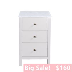 24 inch Bathroom Vanity Sink Combo Cabinet with marble top and backsplash 