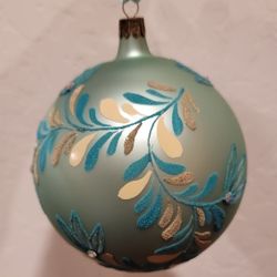 Waterford Holiday Heirlooms Ashbourne Laurel Aqua Ball Ornament 130616