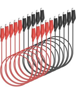  10PCS Alligator Clips Electrical Test Leads Dual Ended Crocodile Clips Jumper Wires for Circuit Connection Electrical Testing Red&Black