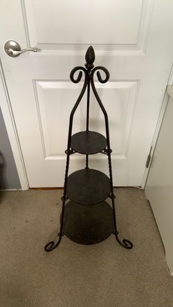 Three tiered dark brown shelf