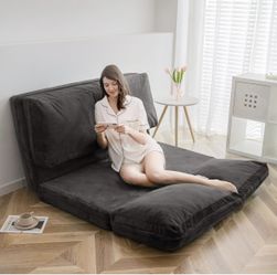 Grey Bean Bag Bed Folding Sofa