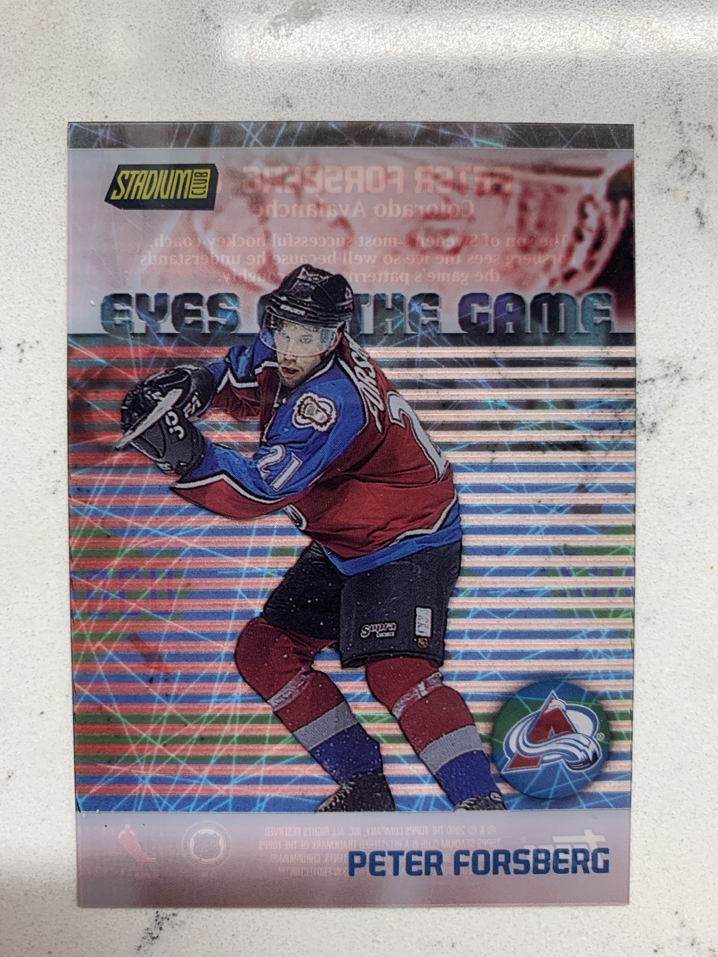 1999-00 Stadium Club Eyes Of The Game Peter Forsberg #EG2