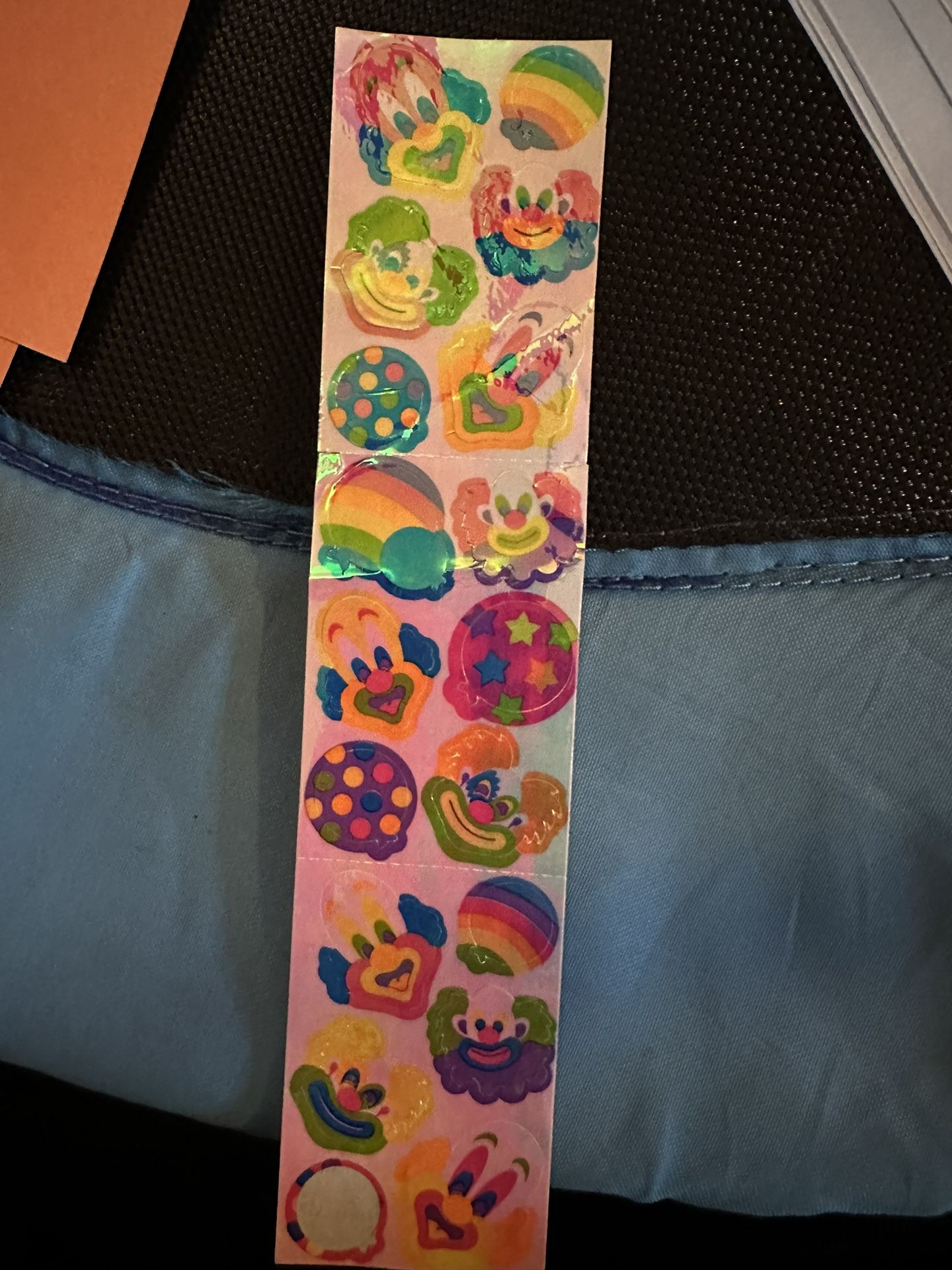 Clown And Balloon Glossy Lisa Frank Sticker Sheet