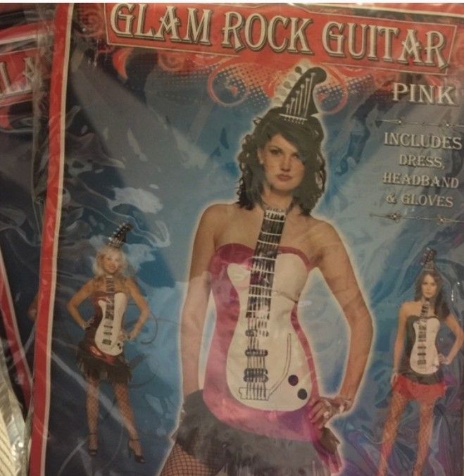RED Glam Rock Guitar Girl Halloween Costume Sexy! SOLD OUT IN STORES