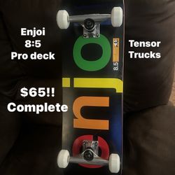 Skateboard Enjoi 8:5 Pro deck $65 Complete 
