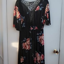  Long Flowy Floral Coverup Top

